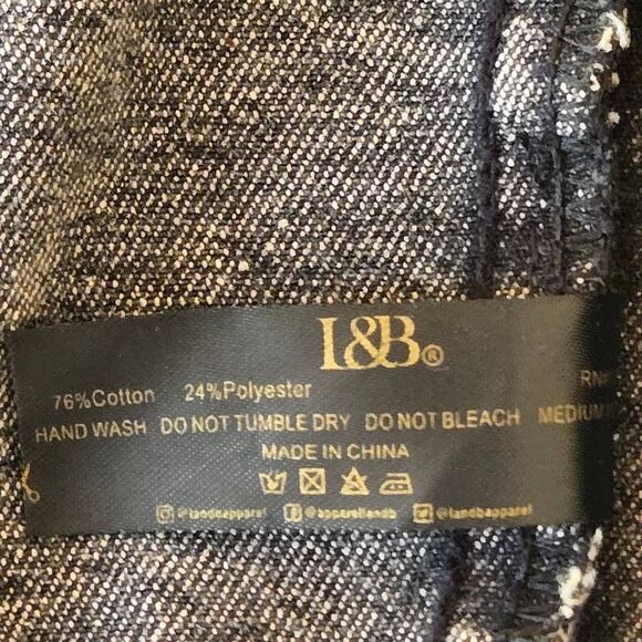 L&B Lucky and Blessed Womens Black Sequined Distressed Denim Jacket Large - Picture 11 of 13